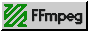 The ffmpeg logo, which is a green squiggly line running from the top left of a square to the bottom right. It has the text "FFmpeg" to the right of it.