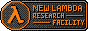 The New Lambda Research Facility button, with a theme of Gray and Orange and a Half-Life Lambda on the left side.